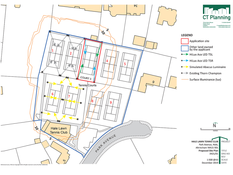 site plan for a lawn tennis club