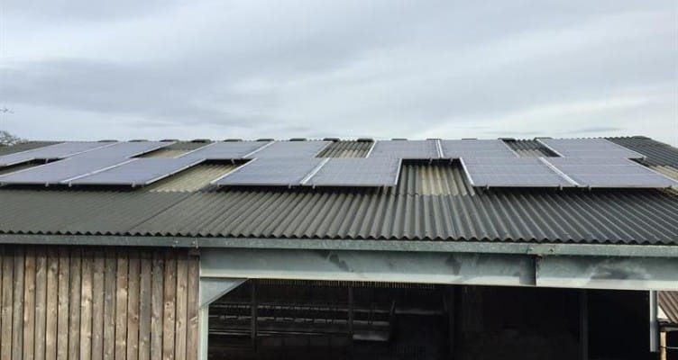 solar panels on agricultural building