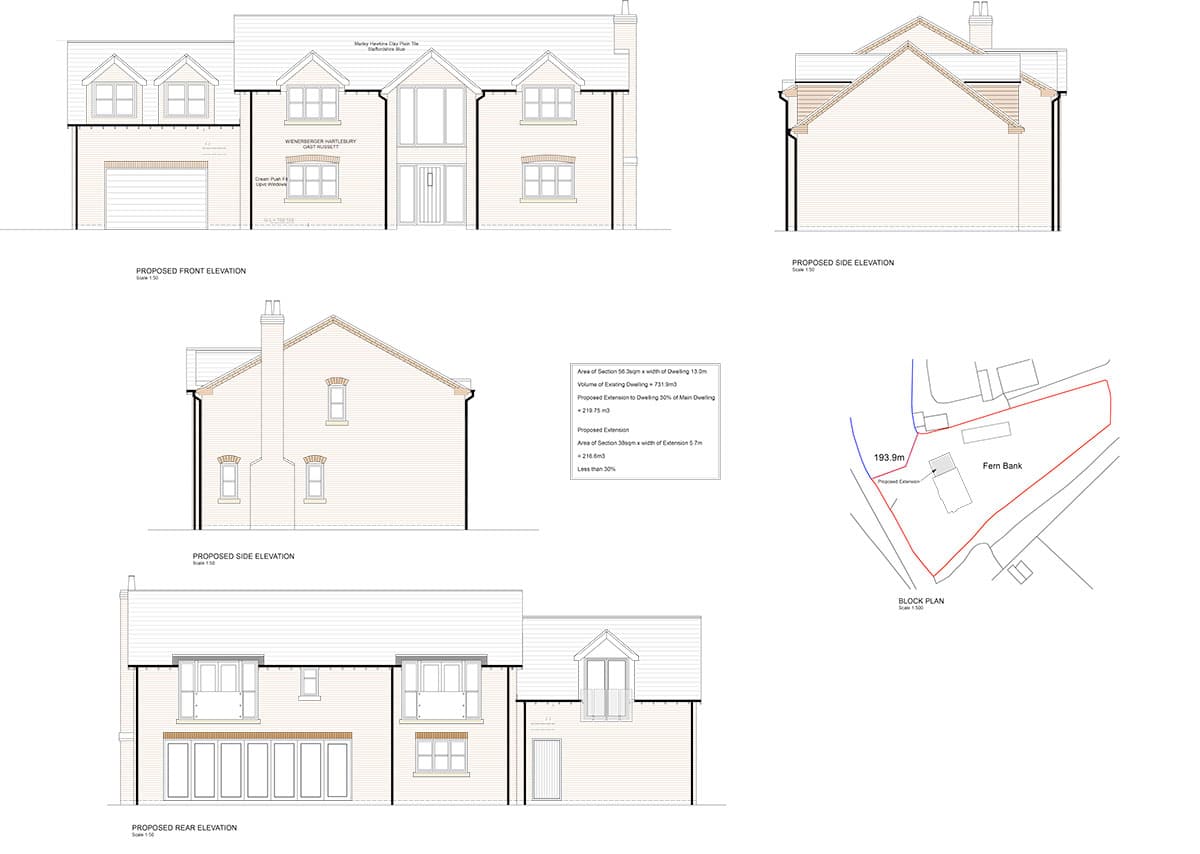 Plan for replacement dwelling in cannock chase